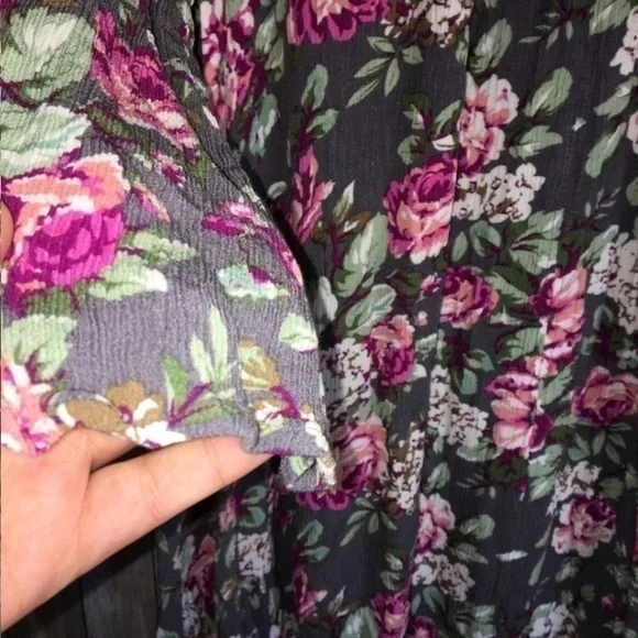Umgee Grey Floral Dress/Tunic - Picture 5 of 6